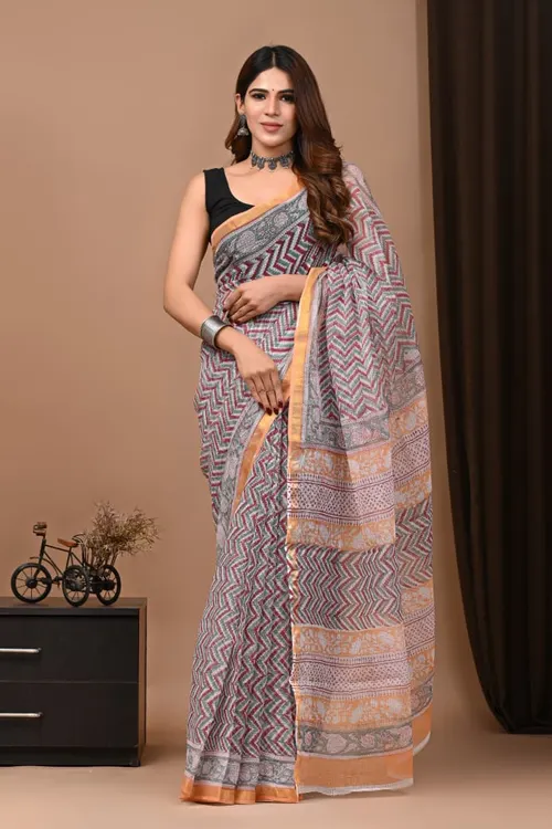 Lightweight Bagru Print Kota Sarees